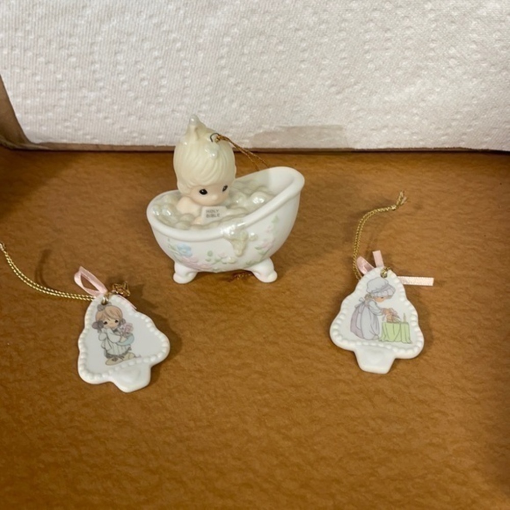 Precious moments three ornaments